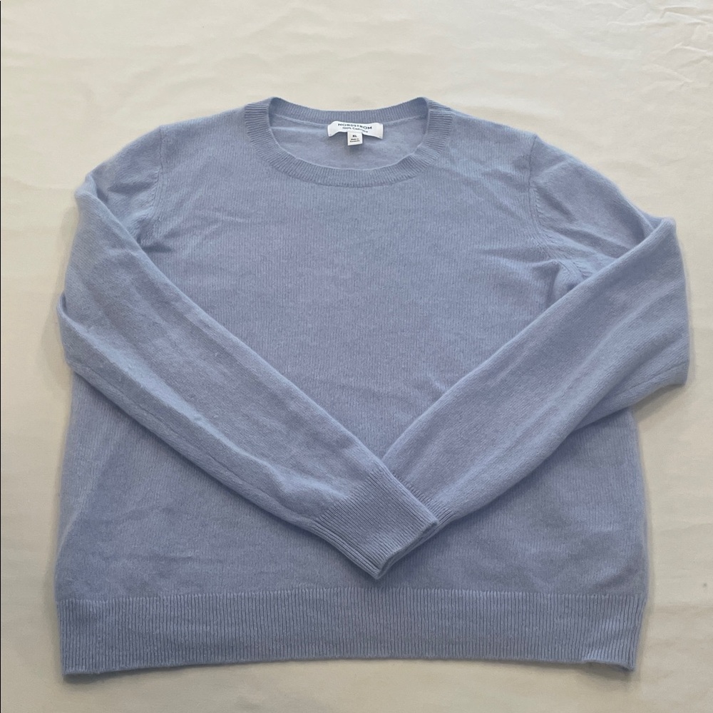Nordstrom Women's Soft Blue Crew Neck Sweater